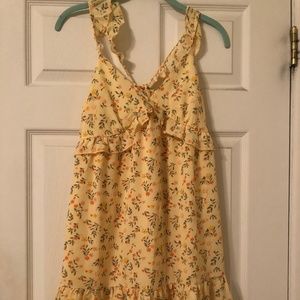New Altar’d State Yellow Floral Design Dress w/ Ruffled Straps